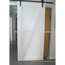 Porta de celeiro posição branco deslizante madeira interior